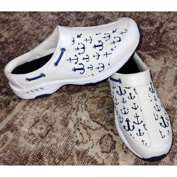 Women's Easy Spirit Travelport Nautical Anchor Clogs (Size 7.5) - Picture 3 of 7